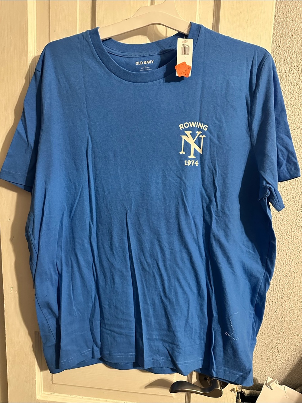 Old Navy Blue Short‑Sleeve 'Rowing NY 1974' Crew Tee